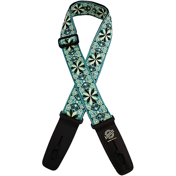 Lock-It Straps Retro Vintage Series 2\" Guitar Strap - Teal Kaleidoscope