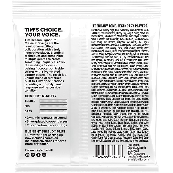 Ernie Ball Tim Henson Signature Classical Guitar Strings - Medium Tension 2