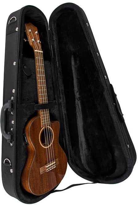 Lanikai QM-RDCEC Quilt Maple Acoustic-Electric Concert Ukulele with Soft Case (Red Stain) 6