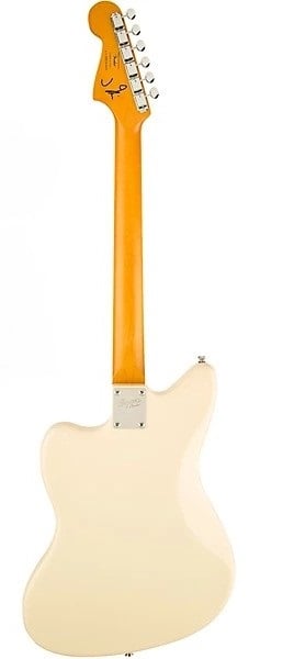 Squier J Mascis Signature Jazzmaster Electric Guitar in Vintage White, back view showing headstock and full body