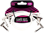 Ernie Ball 12\" Flat Ribbon Patch Cable - White (3 Pack)