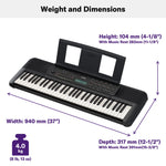 Yamaha PSRE283 61-Key Portable Keyboard - With AC Adapter 5