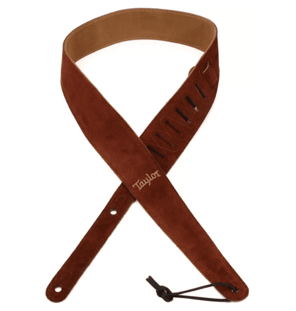 Taylor 4400-25 2.5\" Embroidered Suede Chocolate Strap