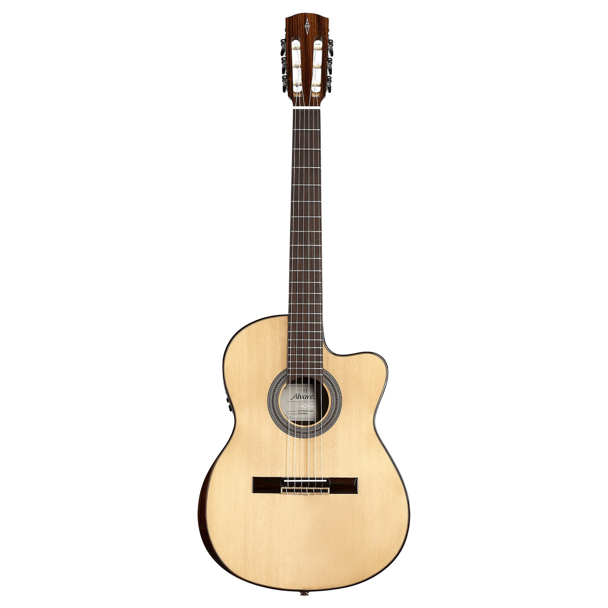 Alvarez AC70HCE Armrest Classical Acoustic Electric Guitar in Natural finish, front view