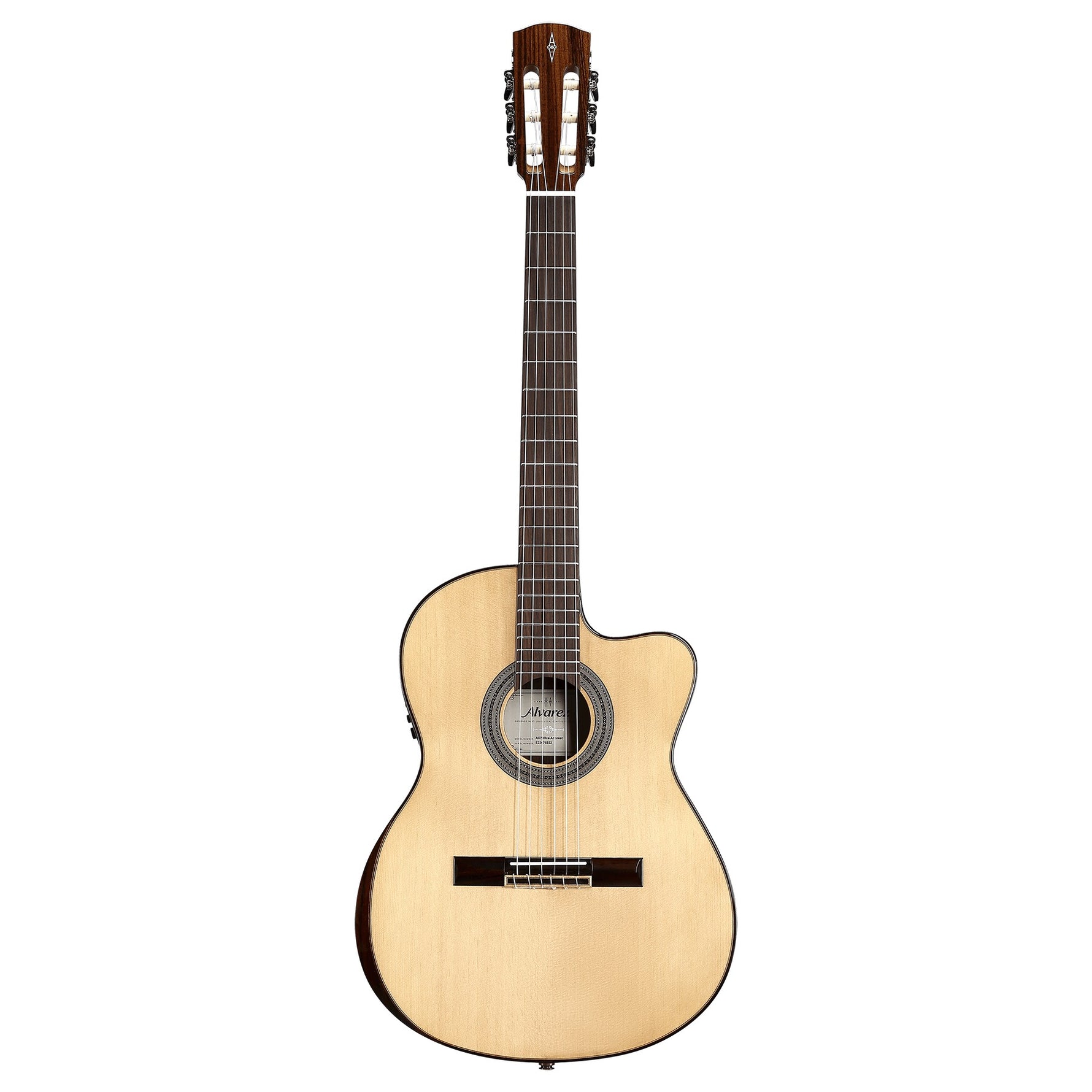 Alvarez AC70HCE Armrest Classical Acoustic Electric Guitar in Natural finish, front view