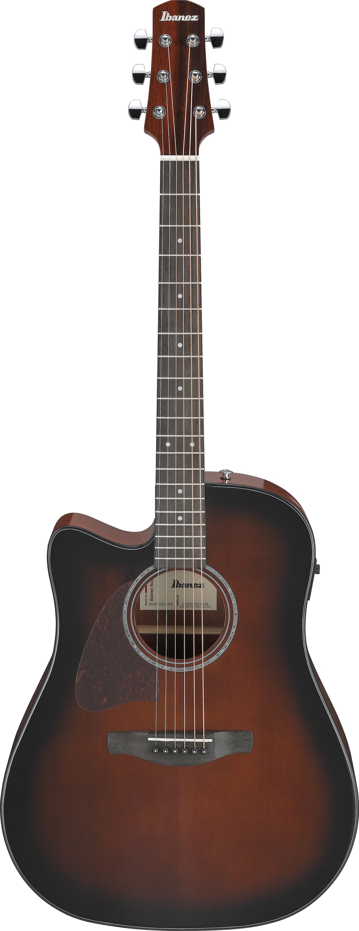 Ibanez AAD51LCEDVS Left-Hand Acoustic Electric Guitar - Dark Violin Sunburst High Gloss 8