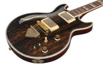 Ibanez AR520HMENT Standard Hollow Body Electric Guitar in Dark Brown, three-quarter front view
