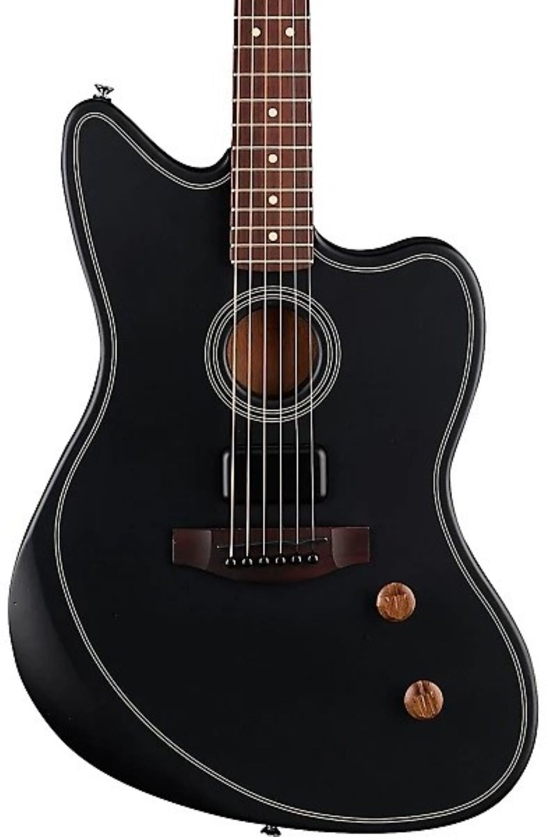 Fender Acoustasonic Standard Jazzmaster Acoustic Electric Guitar - Black