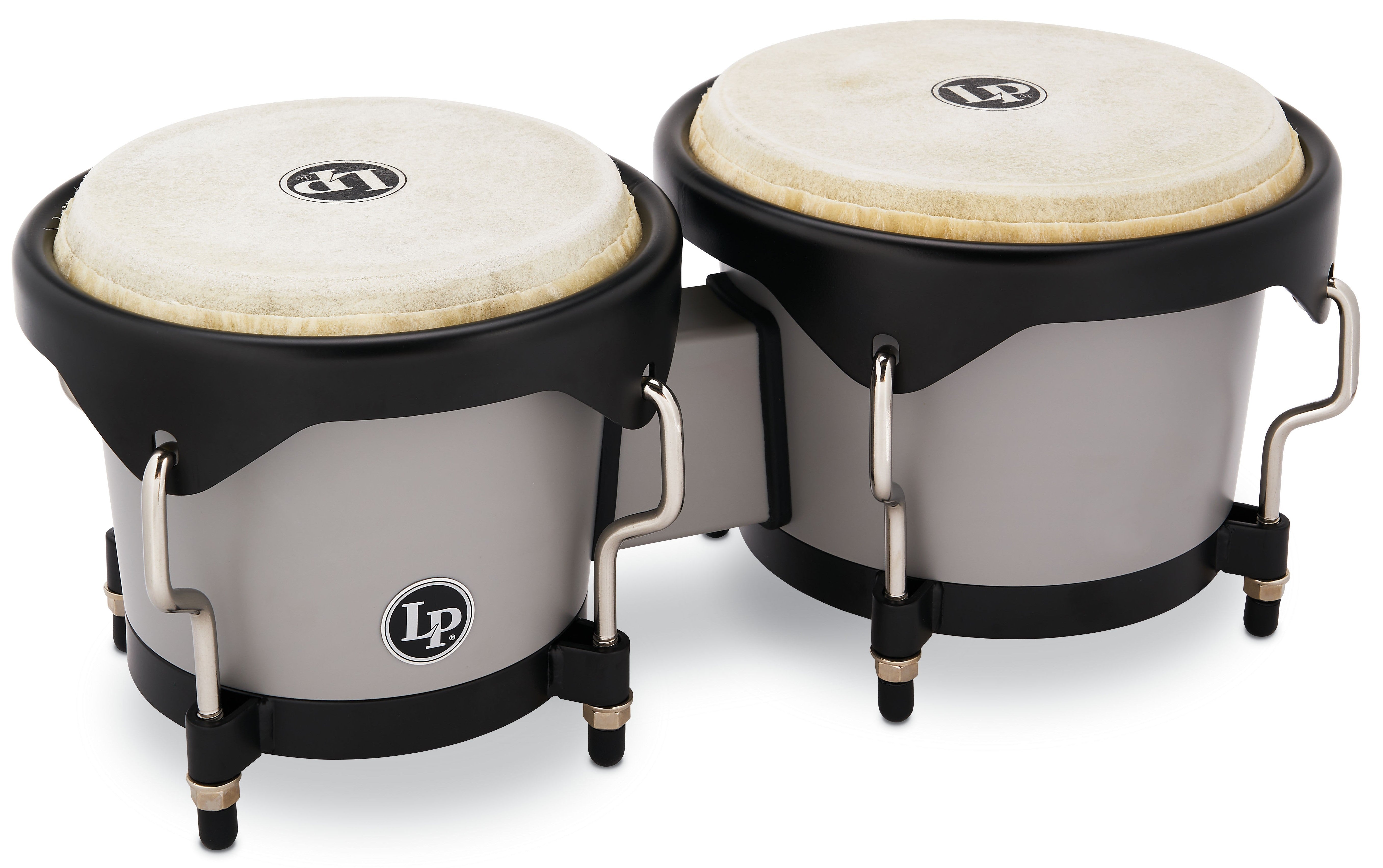 Latin Percussion 'Limited Edition' Bongos - Silver Grey With Carry