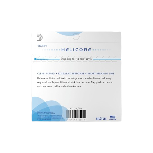 D'Addario H310 Helicore Violin Pack - 4/4 (Medium Tension) 2