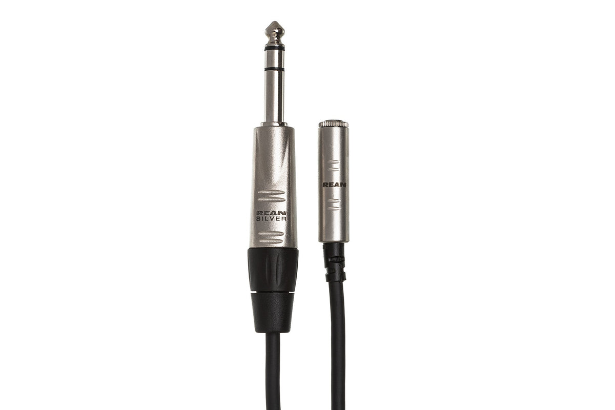 Hosa HXMS-010 Pro Headphone Adapter Cable - REAN 3.5mm TRS Female to 1/4\" TRS Male - 10FT 3
