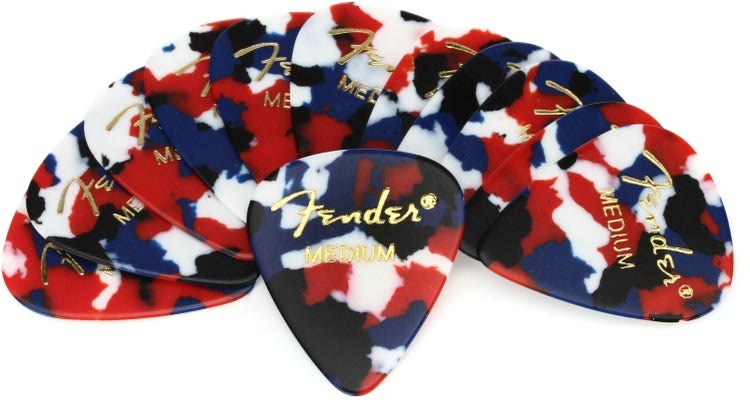 Fender Classic Celluloid Medium Guitar Picks - Confetti (12 Pack) 3