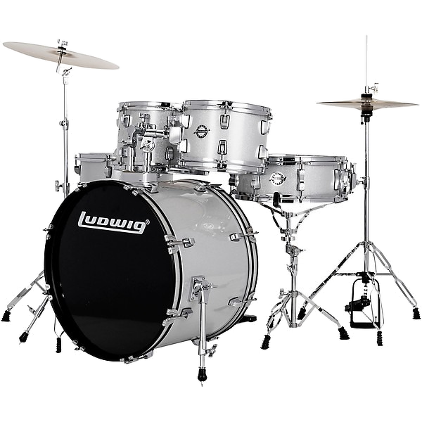 Ludwig LC19015 Accent Fuse 5-Piece Drum Kit (20\" Bass Drum) - Silver Sparkle 4