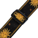 Levys MPJG-SUN-BLK 2\" Wide Jacquard Guitar Strap - Black 3