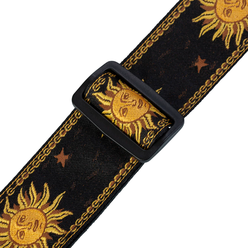 Levys MPJG-SUN-BLK 2\" Wide Jacquard Guitar Strap - Black 3