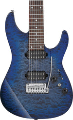 Ibanez AZ427P2QMTUB Premium 7-String Electric Guitar - Twilight Blue Burst