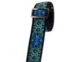 Henry Heller 2\" Tri-Glide Woven Jacquard Guitar Strap - Blue Green 3