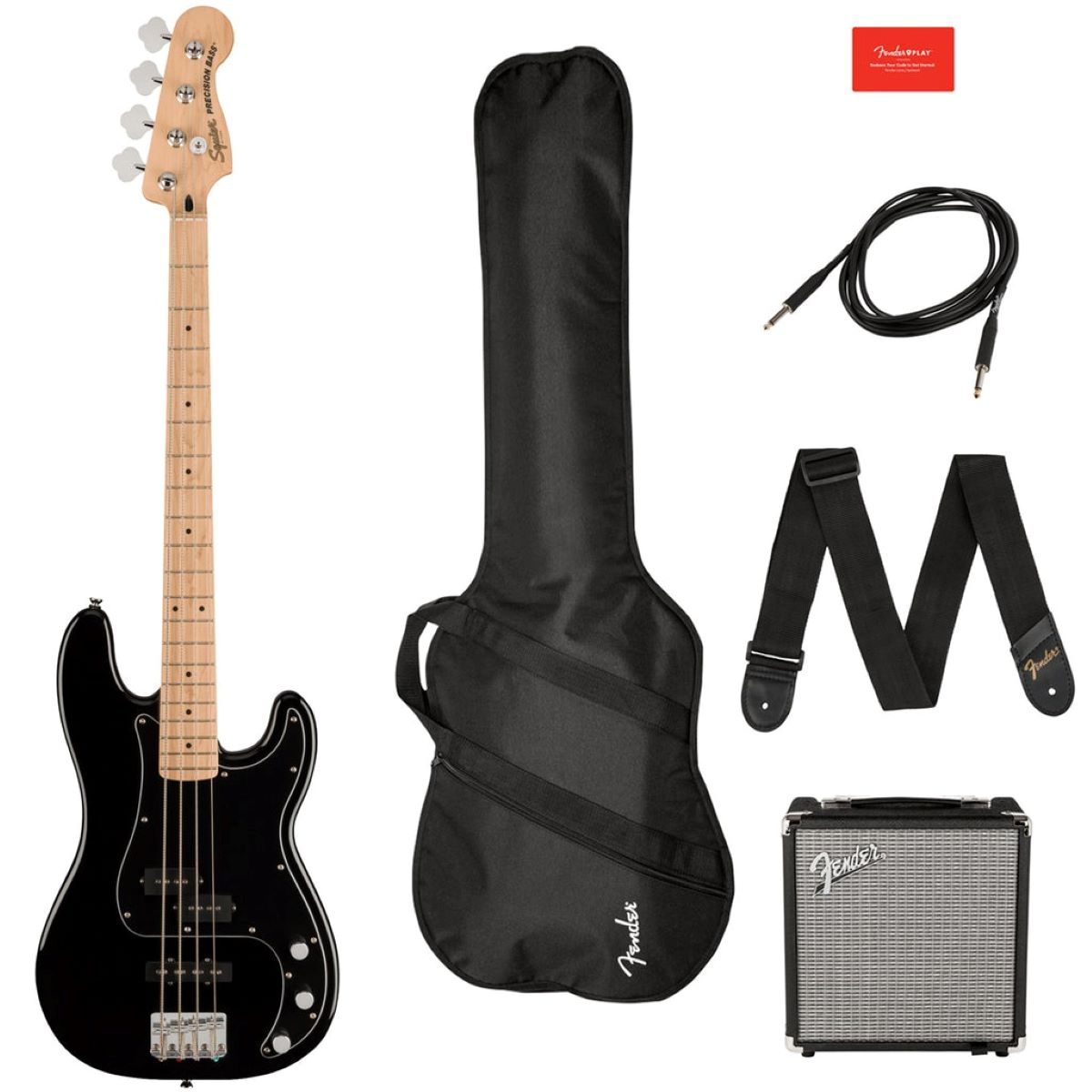 Squier J-Bass ブラック ギグバッグ付き Squier Affinity Precision Jazz Bass Guitar Package - Black