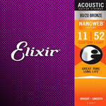 Elixir Acoustic 80/20 Bronze NANOWEB 6-String Set - Cust. Lt.