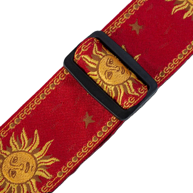 Levys MPJG-SUN-RED 2\" Wide Jacquard Guitar Strap - Red 2