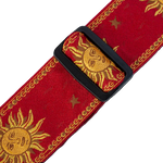 Levys MPJG-SUN-RED 2\" Wide Jacquard Guitar Strap - Red 2