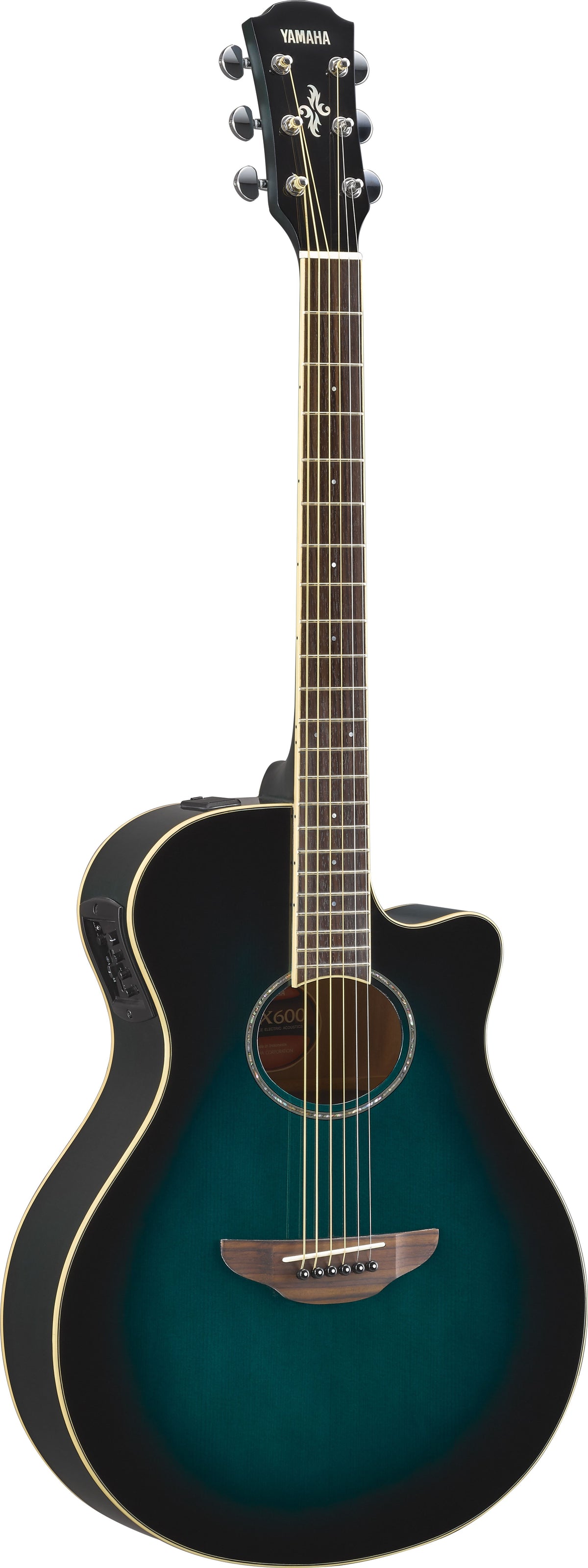 Yamaha APX600 Thinline Acoustic Electric Guitar - Oriental Blue Burst 2