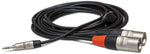 Hosa HMX-010Y Pro Stereo Breakout Cable - 3.5mm TRS Male to Dual XLR Male - 10'