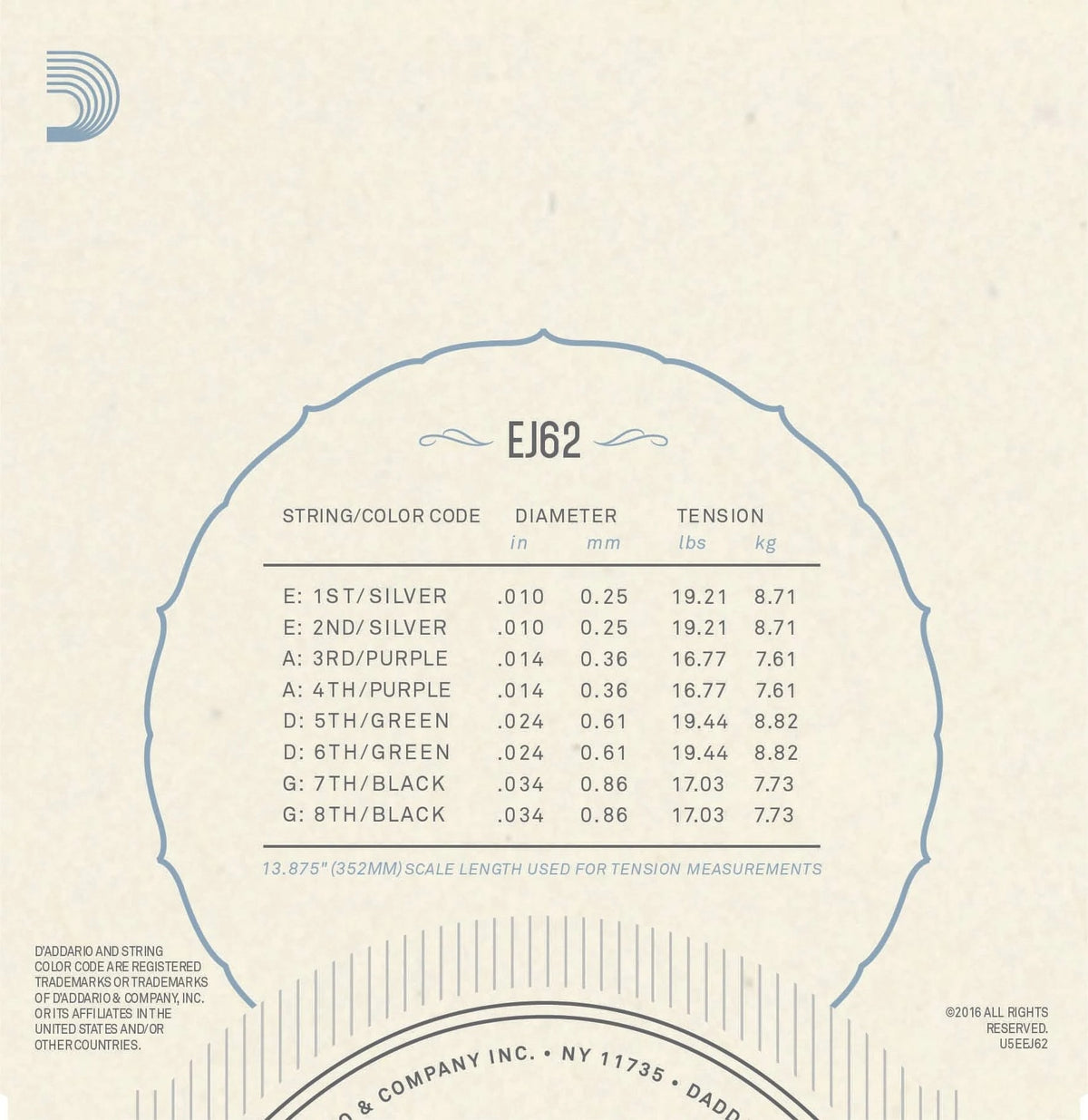 D'Addario EJ62 80/20 Bronze 10-34 Mandolin Strings - Light 2
