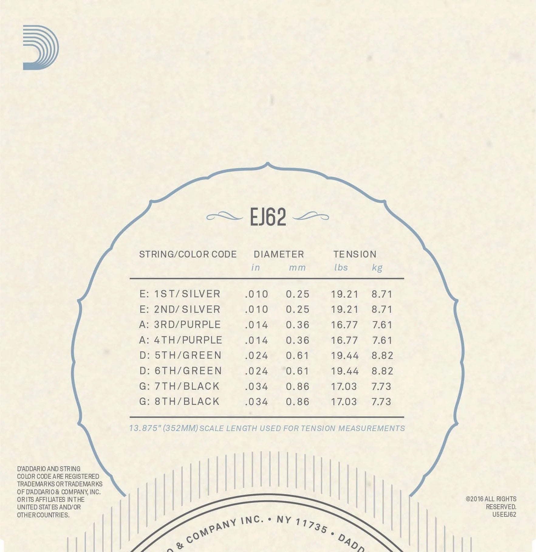 D'Addario EJ62 80/20 Bronze 10-34 Mandolin Strings - Light 2