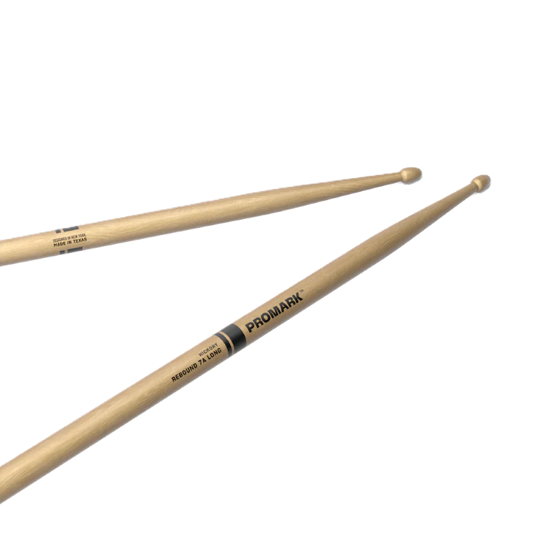 Promark Rebound 7A Long Hickory Drumsticks - Wood Tip 3