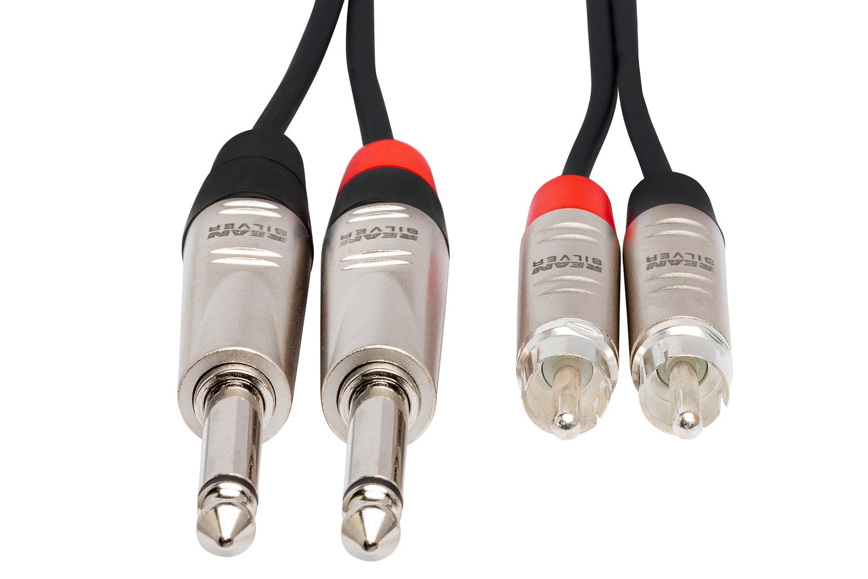 Hosa HPR-020X2 Pro Stereo Interconnect Cable - Dual REAN 1/4\" TS Male to RCA Male - 20FT 3