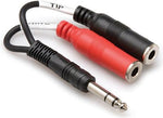 Hosa YPP117 1/4\" (Male Stereo) - (2)1/4\" (Female Mono) Adaptor