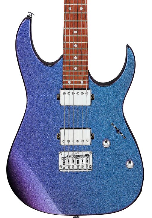 Ibanez GRG121SPBMC Electric Guitar Blue Metal Chameleon front view