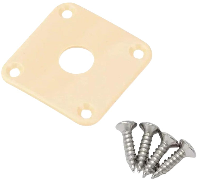 Allparts AP-0633-028 Plastic Square Jackplate for Les Paul - Cream