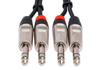 Hosa HSS-020X2 Pro Stereo Interconnect Cable - Dual REAN 1/4\" to TRS - 20FT 3