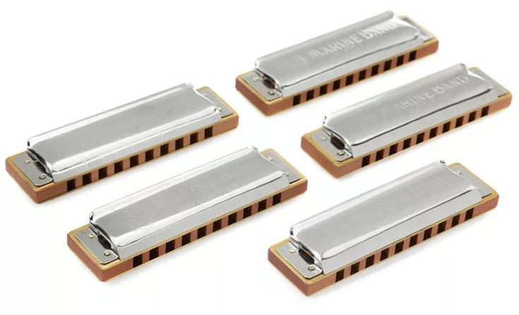 Hohner MBAND-5PK Marine Band 5-pack [Includes C-7 Case and Keys of G,C,A,D,E] 3