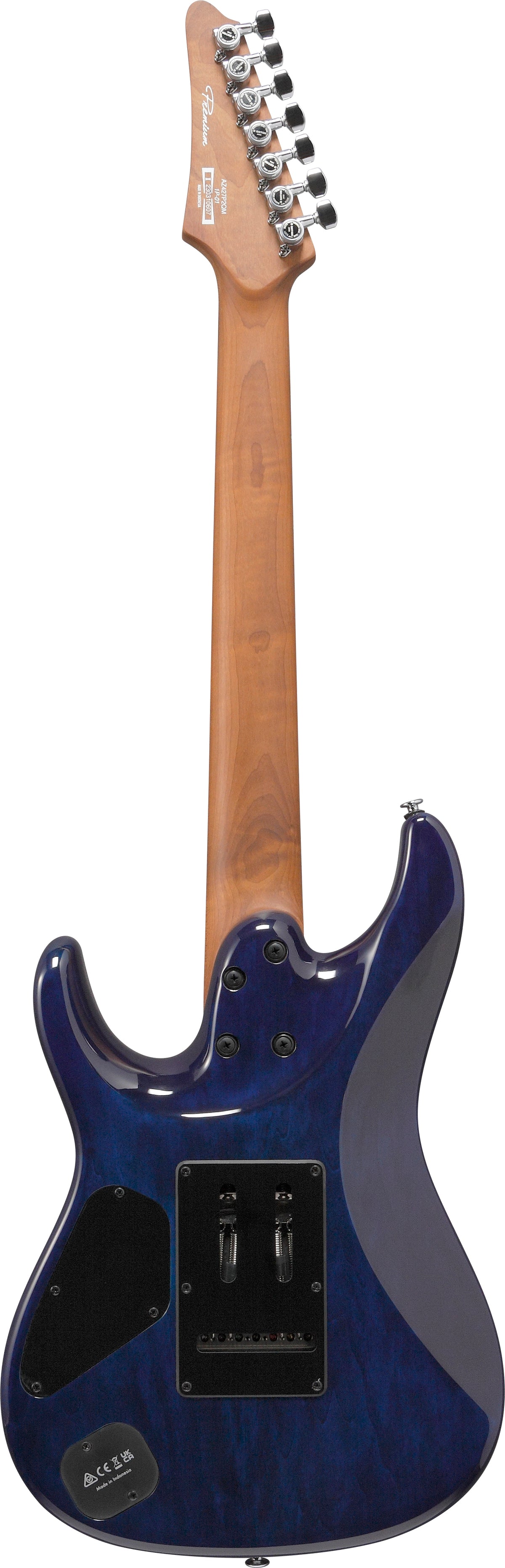 Ibanez AZ427P2QMTUB Premium 7-String Electric Guitar - Twilight Blue Burst 8