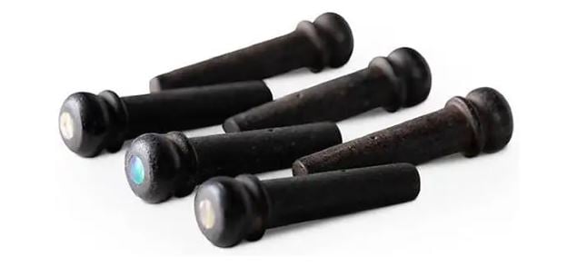 Taylor Bridge Pins Ebony (With Abalone) - 6 pack 2