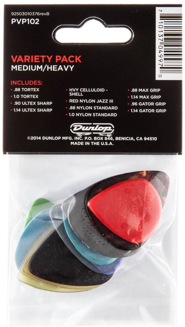 Dunlop PVP102 Variety Pick 12 Pack Medium/Heavy 2