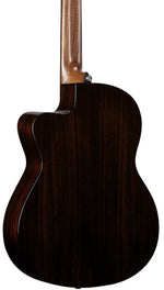 Alvarez AC70HCE Armrest Classical Acoustic Electric Guitar back view, showing dark wood finish and neck