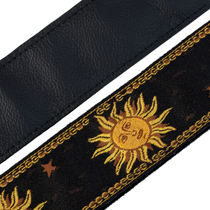 Levys MPJG-SUN-BLK 2\" Wide Jacquard Guitar Strap - Black 2