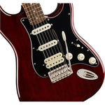 Squier Classic Vibe '70s Stratocaster HSS in Walnut, front-angled view showing pickguard and controls