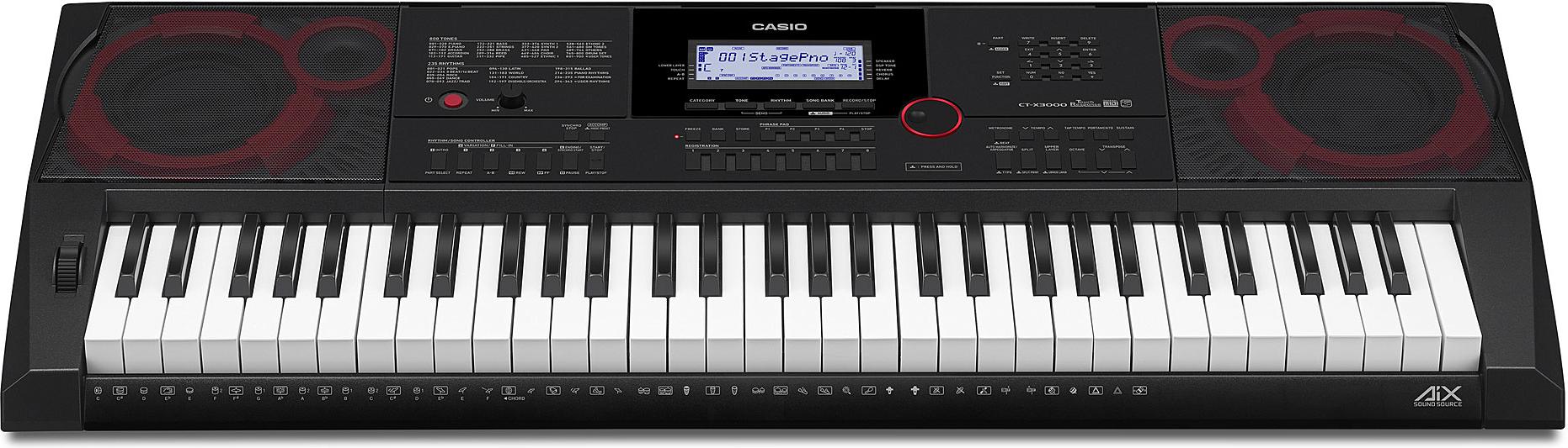 Casio CT-X3000 61 Portable Keyboard with Touch Response & AC
