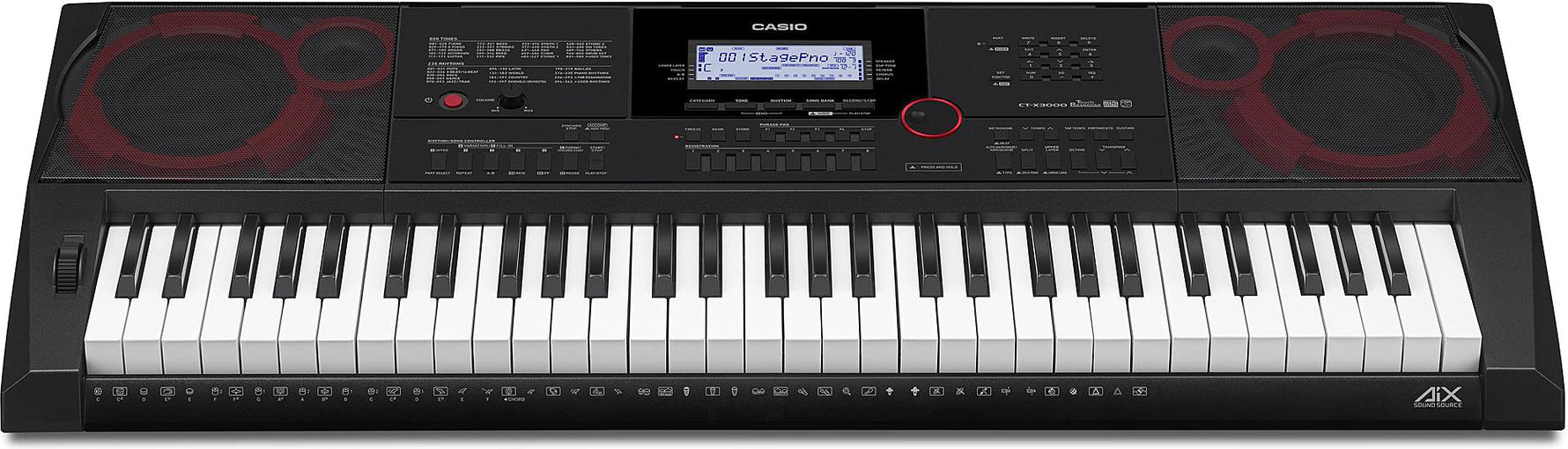 Casio CT-X3000 61 Portable Keyboard with Touch Response & AC Adapter (Black) 3