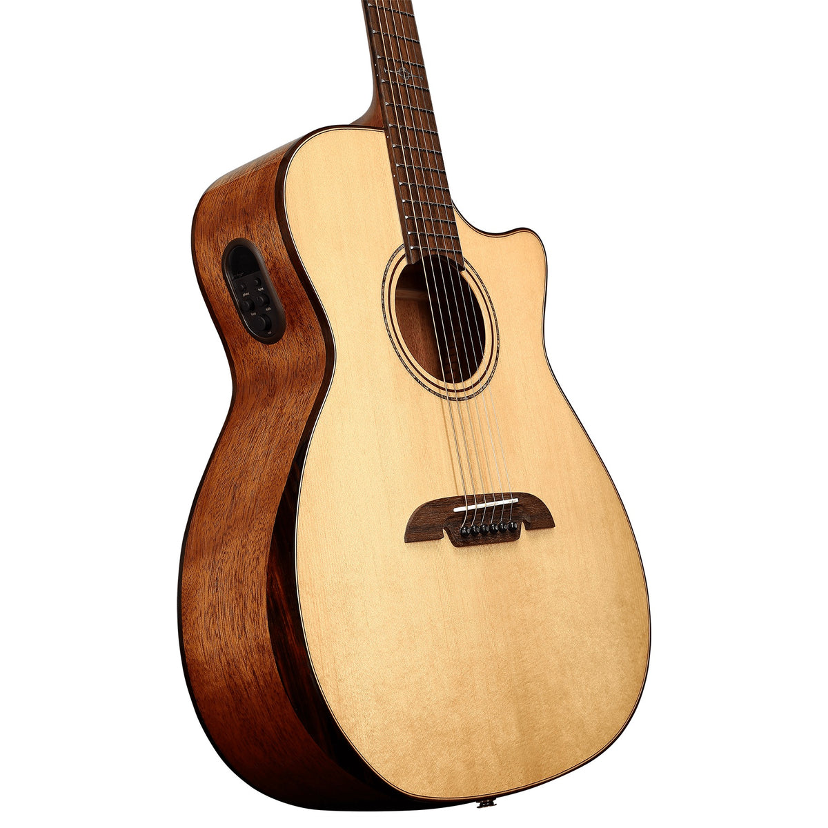 Alvarez AG60CE Grand Auditorium Acoustic Electric Guitar in natural, three-quarter front view