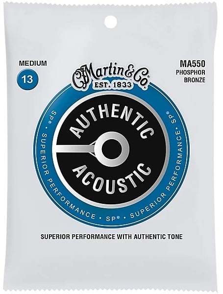 Martin MA550 SP 92/8 Phosphor Bronze Authentic Acoustic Guitar Strings - Medium