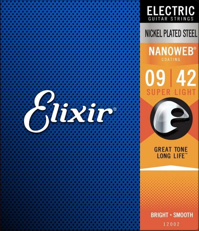Elixir Anti-Rust Electric NANOWEB 6-String Set - Super Lt.