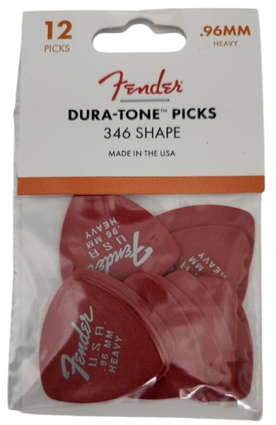 Fender 346 Dura-Tone Delrin Pick .96 Guitar Picks - Fiesta Red (12-Pack) 2