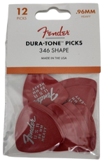Fender 346 Dura-Tone Delrin Pick .96 Guitar Picks - Fiesta Red (12-Pack) 2