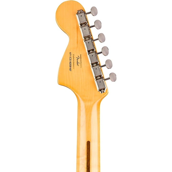Squier Classic Vibe '70s Stratocaster HSS Electric Guitar in Walnut, headstock back view showing tuning machines